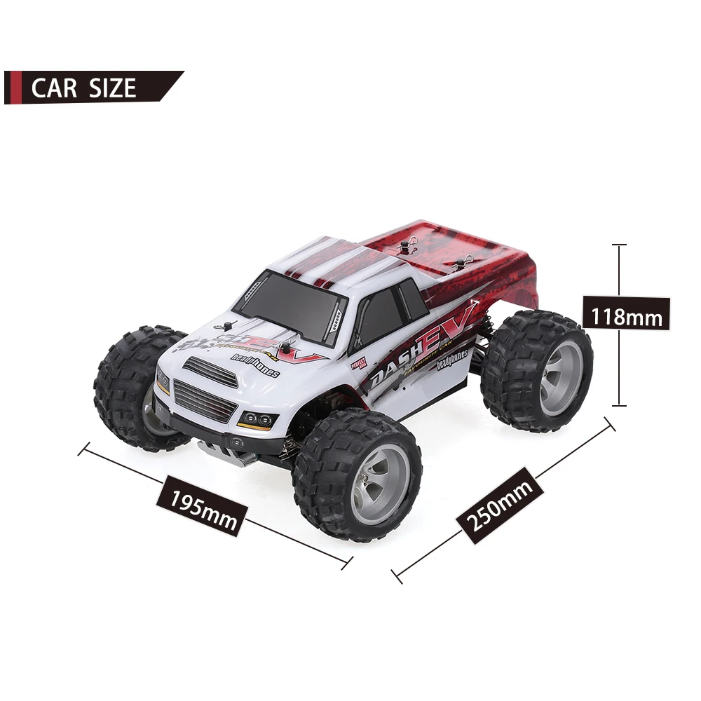 WLtoys A979-B 1/18 RC Car 4WD 70KM/H High Speed Racing Car Electric Full Proportional Big Foot Truck 2.4G Remote Crawler RTR