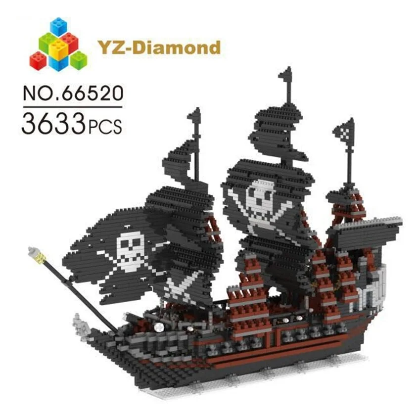 YZ мини конструкторов в корсара из мультфильма модель лодки Строительные Кирпичи