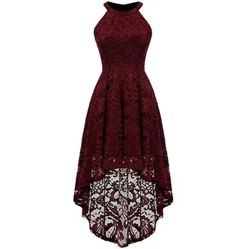 

ZOGAA 2019 Elegant Vintage Lace Dress Women Robe Femme Women Dress Summer Dress Halter Sleeveless Party Vestidos maxi dresses