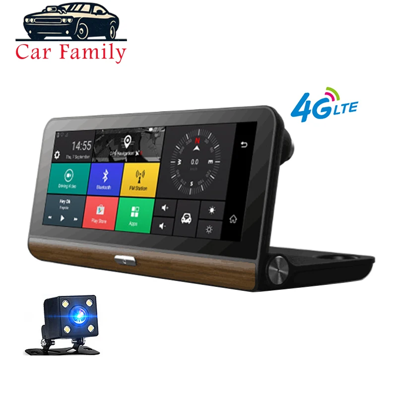 

Car Camera Full HD 8 Inch IPS Touch Screen Android 5.1 Car Video Registrator Biult-in WiFi GPS Function DVR Dual Lens Dashcam