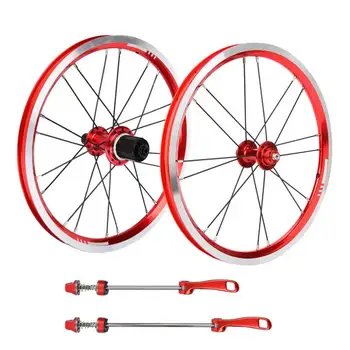 

Bike Front Rear Wheel 16in Aluminum Alloy V Brake F&R Bearing Wheels Wheelset for Folding Bike Bicycle Motocross Bicycle Wheel