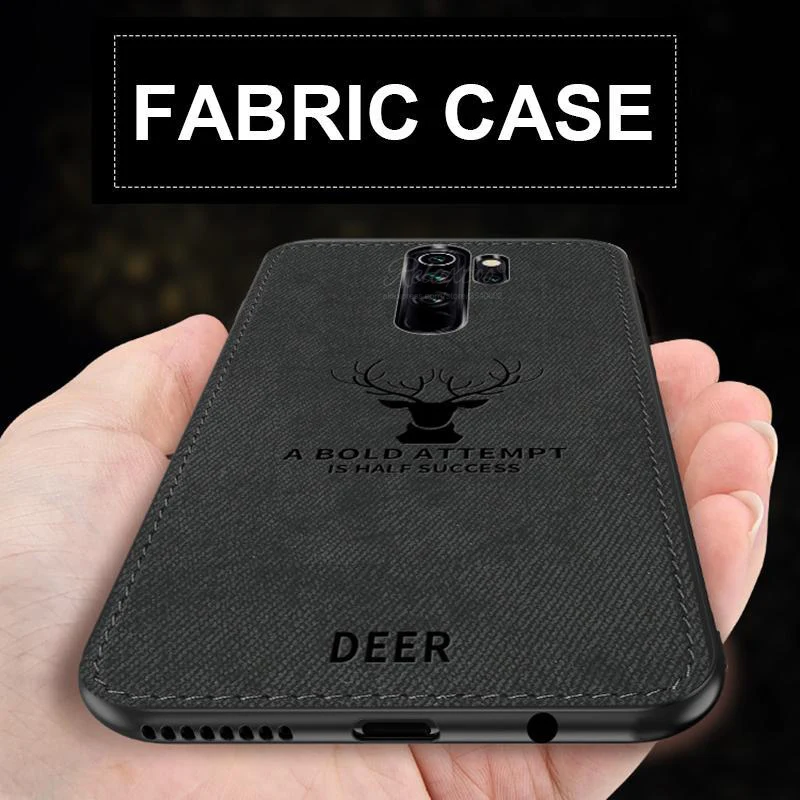 

Deer Embossed Pattern Case for Redmi Note 8 Pro Cloth Fabric Soft Silicone Cover on for Xiaomi Xiomi Redmi Note8 8pro Shockproof