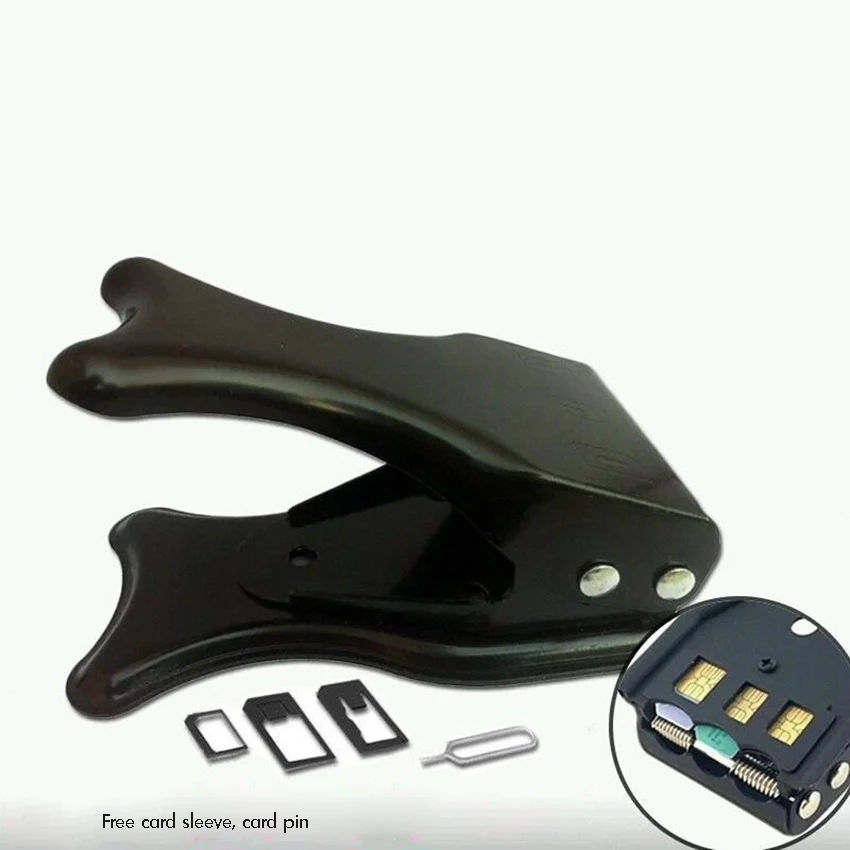 Universal Sim Card Cutter 3 in 1 / Standard/Micro/Nano Sim Card Cutter includes 3 SIM Adapters and 1 SIM Eject Pin, Black
