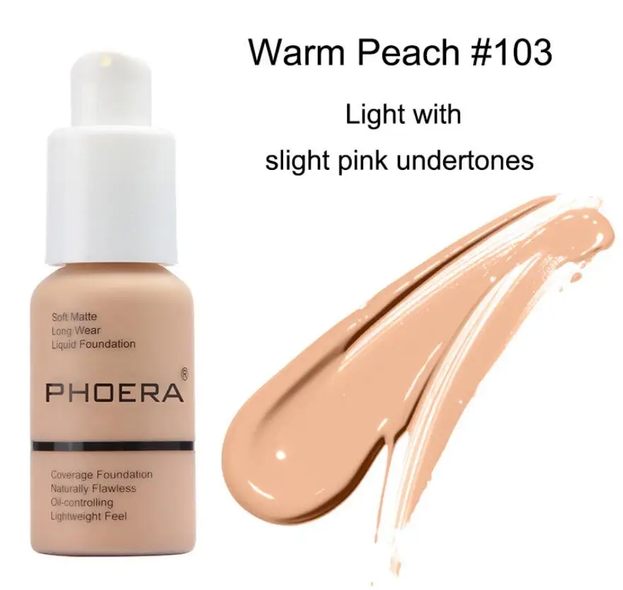 PHOERA матовый контроль масла маскирующий тональный крем - Цвет: 103  Warm Peach