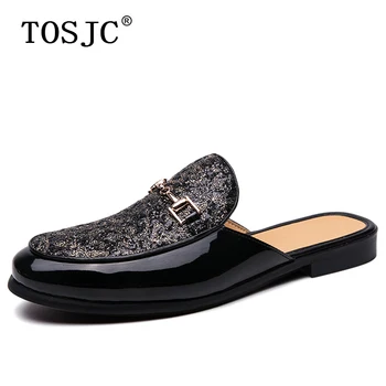 

TOSJC Fashion Man Casual Shoes Outdoor Anti-slip Half Shoes Lightweight Slipper Man Buckle Design Mules Breathable Loafer Slides