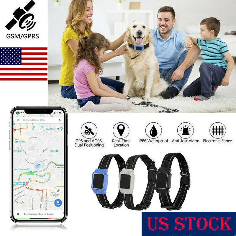 

Waterproof Pet Collar GPS GSM Tracker Monitor Real Time Locator For Dog Cat US