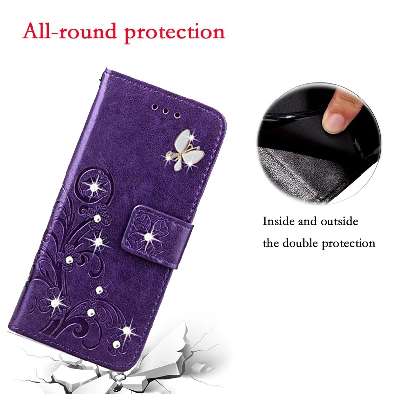 Чехол Кошелек со стразами для Microsoft Nokia Lumia 535 430 630 635 730 735 532 435 830 925 929 чехол из