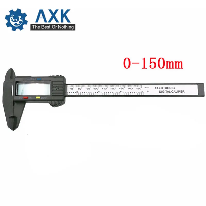 1-150mm AXK высокоточный электронный штангенциркуль с цифровым дисплеем 100/150 мм пластиковый измерительный инструмент внутренний диаметр наружный Калибр линейка - Цвет: 1-150mm