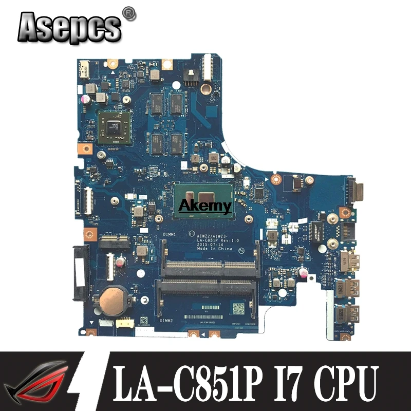 AIWZ2/AIWZ3 LA-C851P материнская плата для lenovo IdeaPad 500-15ISK ноутбука I7-6500U оригинальная 100%