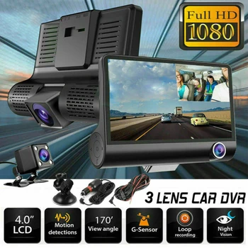 

4inch HD Color 1080P Car DVR Stream Media Dash Camera Dual Lens Car DVR Dash Cam Video Rear View Camera Recorder Universal