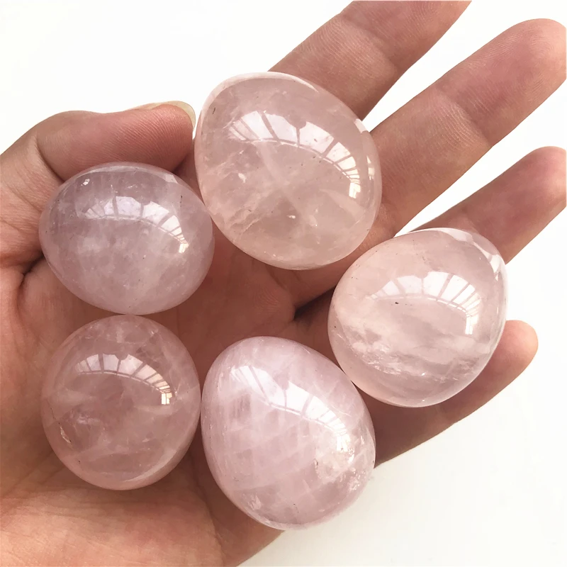 Дропшиппинг 1 шт. 30-36 мм натуральный розовый кварц в форме яйца Хрустальный лечебный шар Сфера драгоценный камень натуральные камни и кристаллы