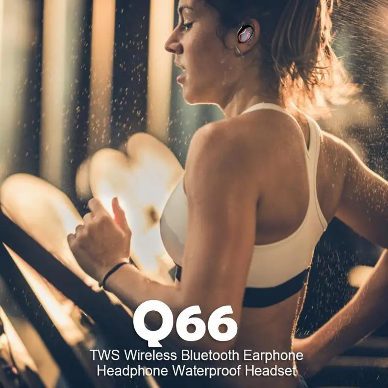 Q66 TWS Беспроводные Bluetooth 5,0 наушники мини наушники гарнитура с микрофоном зарядная коробка левый и правый канал разделение Hifi Звук