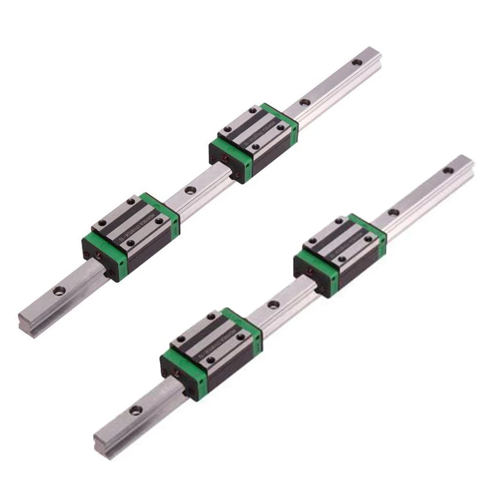

2PCS HGR15 Linear Guide Rail 15mm rod + 4PCS Slide Bearing Block HGH15CA HGW15CA HGH20CA HGW20CA for CNC parts