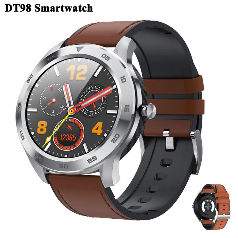 DT98 Bluetooth Вызов Смарт часы с полным экраном сенсорный IP68 Водонепроницаемый PPG