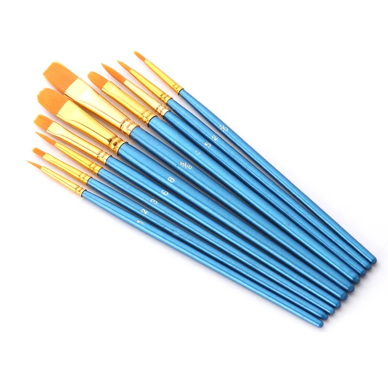Blue 10Pcs/Set Watercolor Gouache Paint Brushes Different Shape Round  Pointed Tip Nylon Hair Painting Brush Set Art Supplies - Price history &  Review, AliExpress Seller - Big Sale
