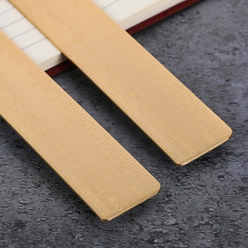 30cm Length Retro Brass Ruler Dual Scales Office Stationery for School Labs Engineering Workers