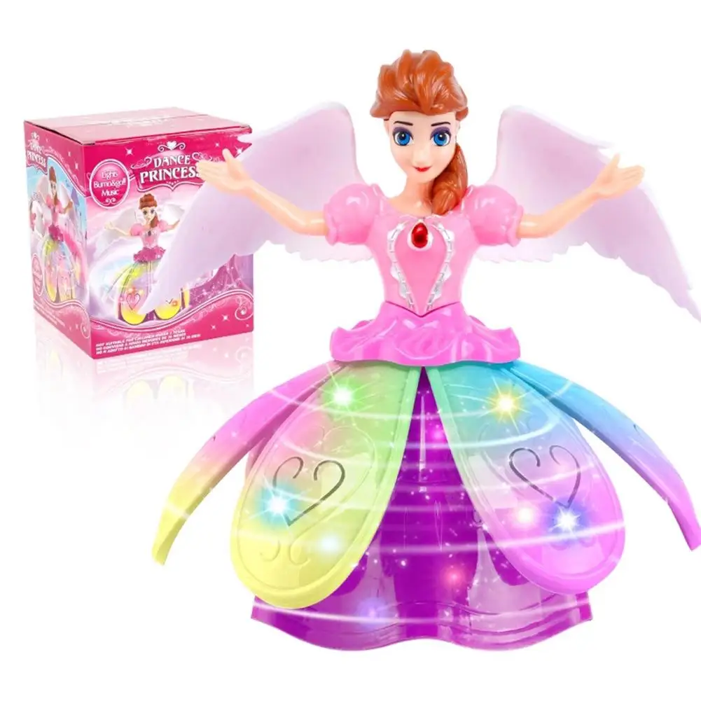 

Electric Dancing Princess with Fluffy Dress Rotating Singing Dancing Doll With 7 Colorful Lights Music Dazzling Dance Robot