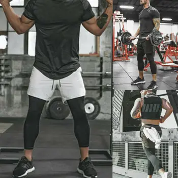 

2Pcs Men Leggings Gym Compression Pants Fitted Pockets Sweatpants Elastic Skinny Joggers Track Pants Leggings Man Running Pants