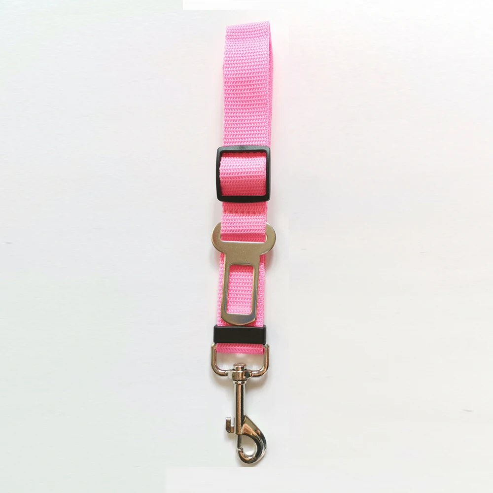 Ремень безопасности, поводок, зажим для питомца, собаки, автомобильный ремень безопасности, сохраняет вашу собаку в безопасности, когда водит высокое качество, универсальный нейлоновый ремень безопасности для собак - Цвет: Pink