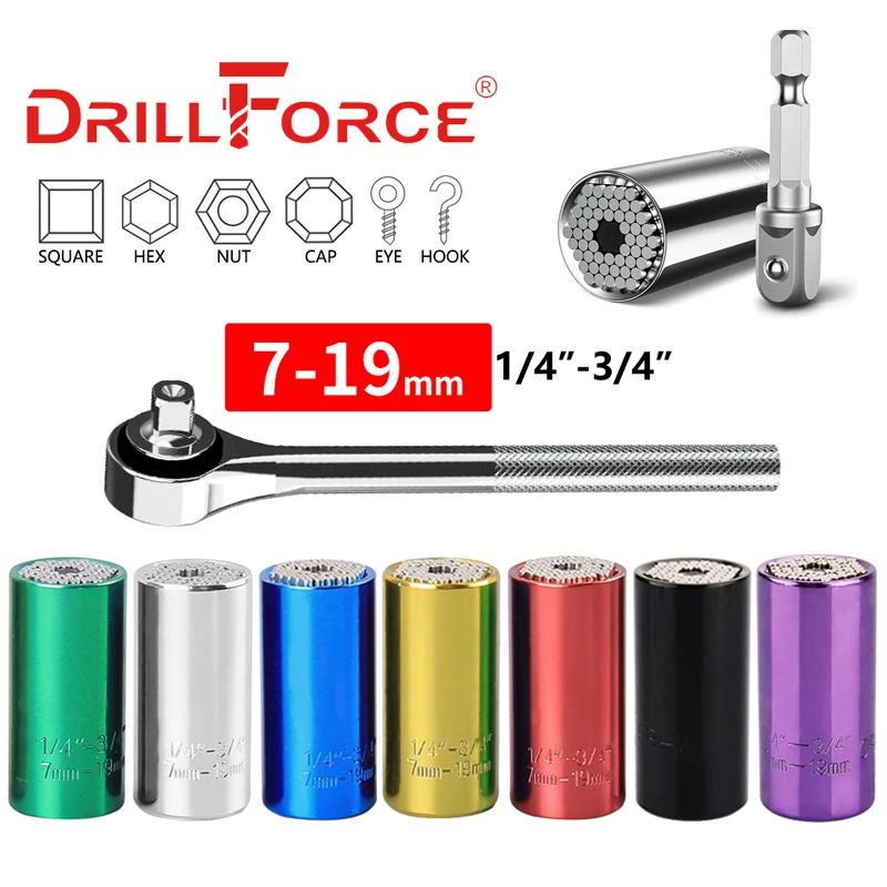 Drillforce-Universal-Wrench-Socket-Head-Set-7-19mm-1-4-3-4-Torque ...
