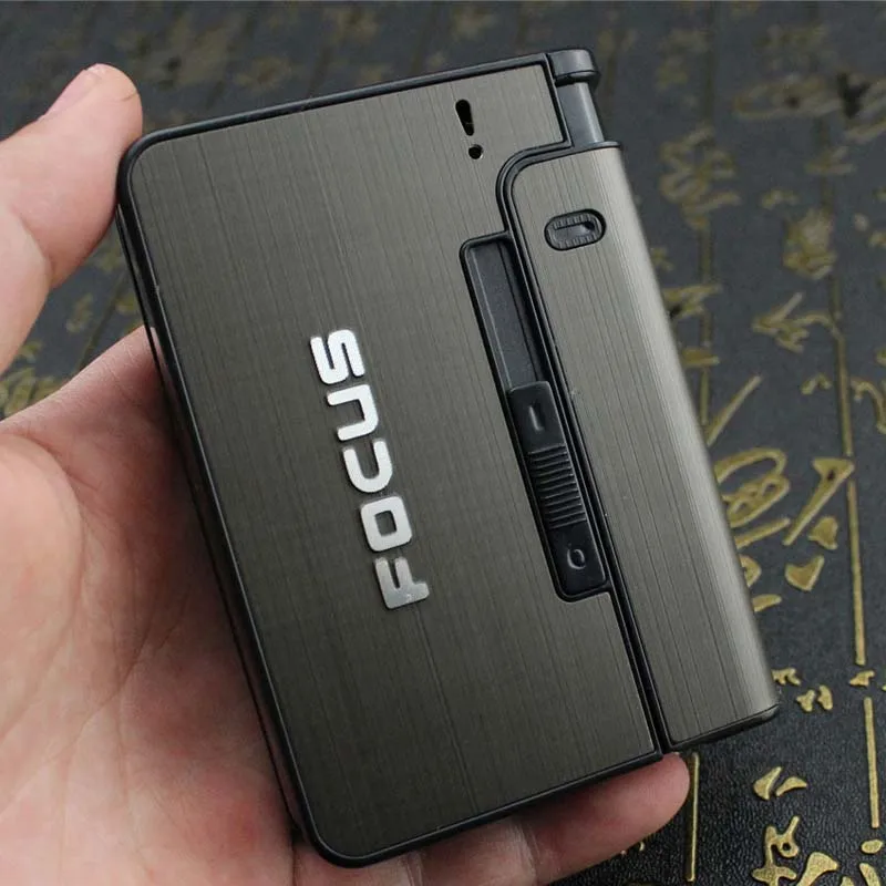 Focus Cigarette Case Inner Lighter Box Lighter Holder Case Portable Smoking Gadgets