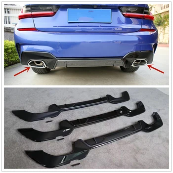 

For BMW G20 G28 M Sport 2019 2020 Rear Bumper Lip Diffuser Spoiler Glossy Square