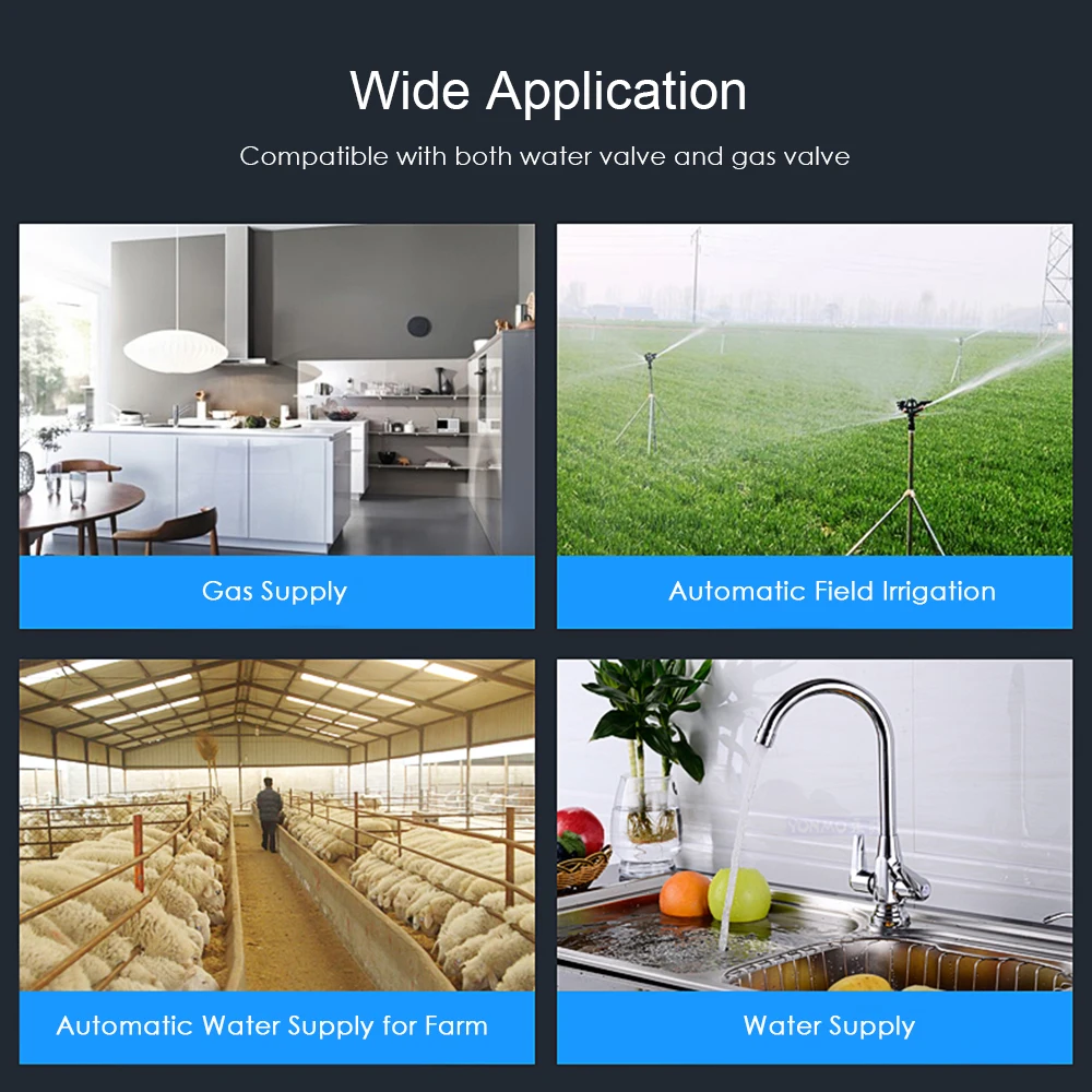 Умный Wi-Fi контрольный клапан для газа, воды, Электрический газовый клапан управления Лер отключения управления Лер работать с Amazon Alexa Google Assistant