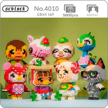 

SC Game Animal Crossing Ostrich Duck Owl Cat Rhinoceros Cat Sloth Sheep Bird DIY Mini Diamond Blocks Bricks Building Toy no Box