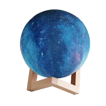 

Rechargeable Moon Lamp 8-10CM LED Star Ball Print Desk Lights 16 Colors 3D Printing Astral body Moon Lamp Home Decoration C Desk
