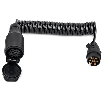 

12V 7 To 13 Pin Trailer with Spring Cable Adapter Wiring Connector Trailer Power Socket