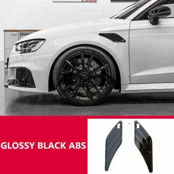

Universal ABT Style Fender Trim For AUDl A3 8V S3 RS3 A4 B9 A5 A6 Gloss Black ABS Side Air Fender Vent Stickers Car Accessories