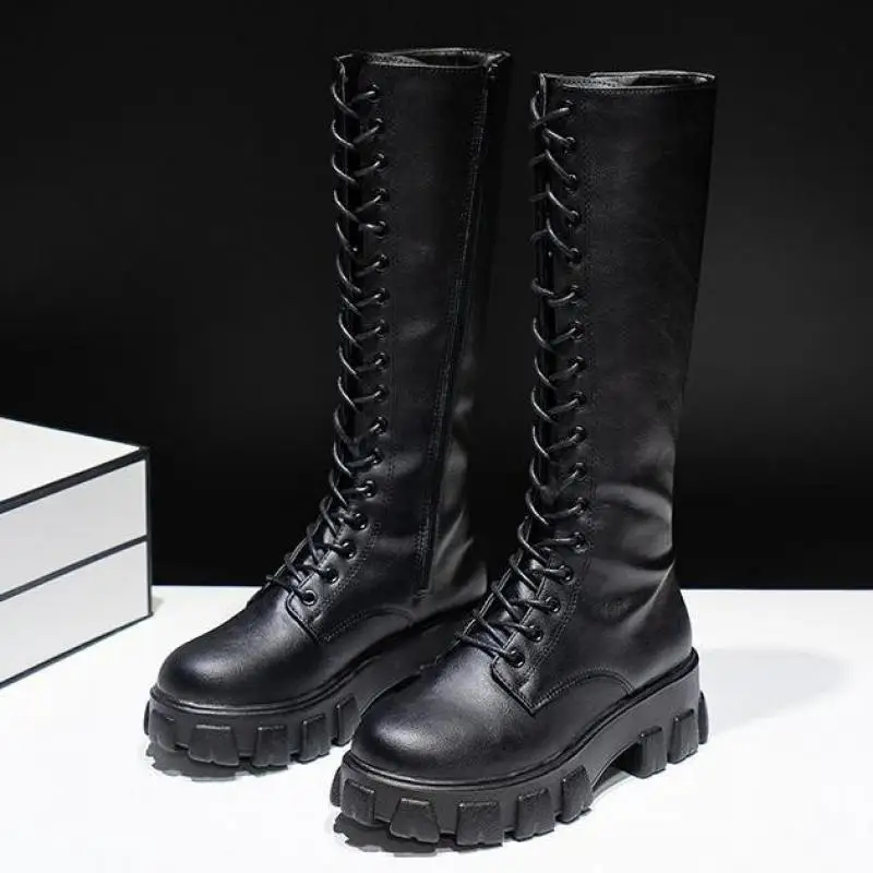 Alto rodilla botas de Pu tacones altos para las mujeres zapatos de moda 2020 primavera otoño zapatos de mujer de talla grande 35-43