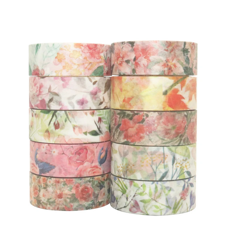 

10 roll washi tape set flower Stickers Kawaii washitapes Scrapbooking masking Adhesive tapes decorative 4m washi cute washitape