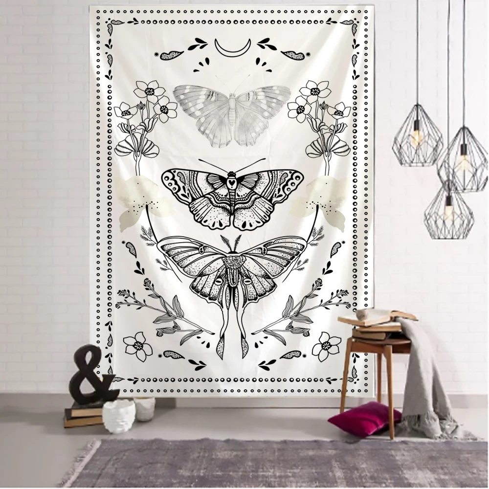 Psychedelic Butterfly Tarot Tapestry Wall Hanging Witchcraft Bohemian Hippie Tapiz Dormitory Home Decor
