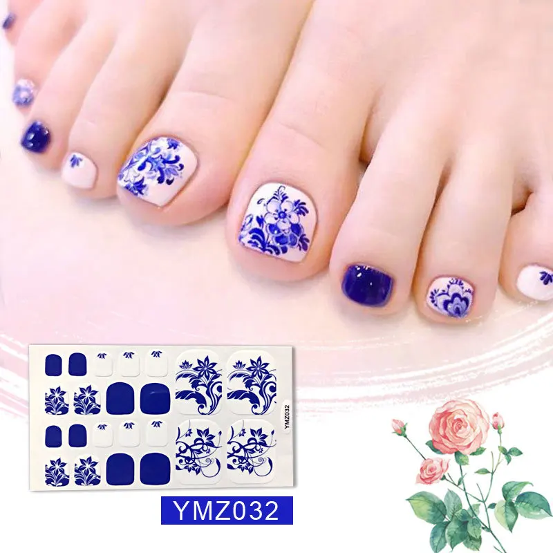YMZ032 1 лист, наклейки на ногти, полное покрытие, клей для ногтей, лак для ногтей, блестки, блестки, цветные накладки на ногти, полоски, наклейки для маникюра - Цвет: YMZ032