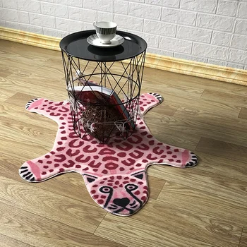 

Printed Rug Leopard Printed Cowhide Faux Skin Leather NonSlip Antiskid Mat Animal Print Carpet