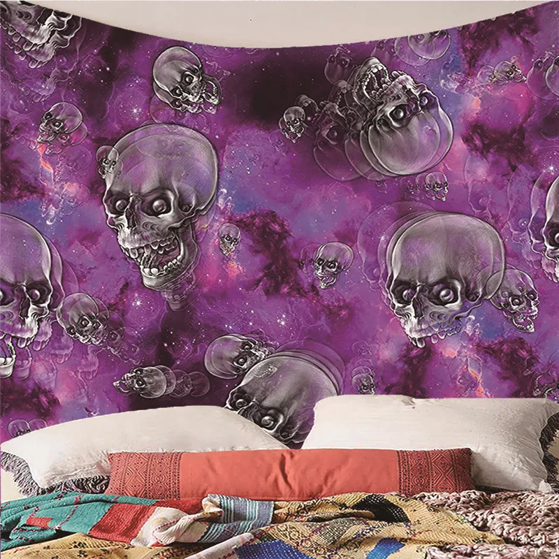 New Custom Tapestry Horror Halloween Decoration Sugar Skull Pumpkin Tapestry Waterproof Multi-function Blankets Carpet Yoga Mat