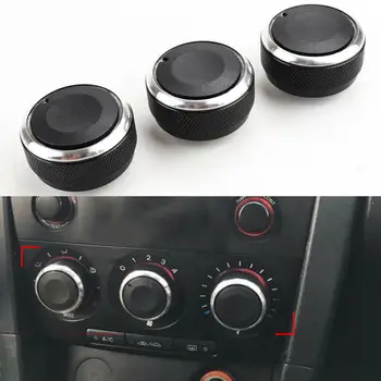 

3 Pcs Car Air Condition A/C Panel Control Switch Knob Cover For Mazda 3 M3 2004 -2009 Auto Switch Knob Covers Decoration