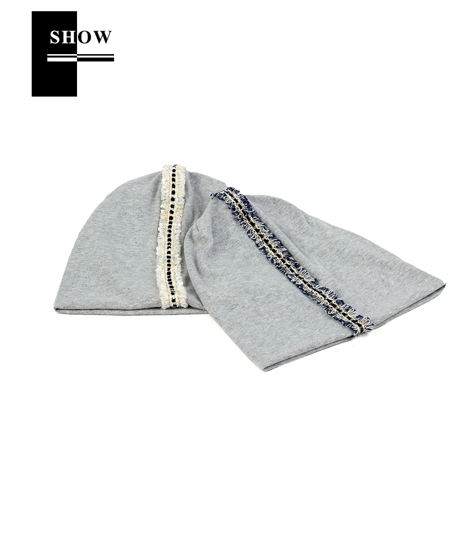 New Fashion Women Colorful Ribbon Slouchy Hat Casual Loose Hip hop Ladies Thin Cotton Bonnet Hats Cap For Female Skullies