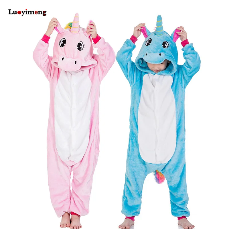 Kigurumi Unicorn Pajamas For Children Winter Girls Boys Unicornio Sleepwear Anime Panda Onesie Kids Costume Baby Licorne Pyjamas