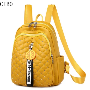 

2020 Women Leather Backpacks High Quality Female Vintage Backpack For Girls School Bag Travel Bagpack Ladies Sac A Dos Back Pack