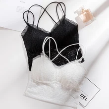 Женский Кружевной укороченный топ на бретельках, бюстгальтер, майка, бюстгальтер на груди, сексуальный жилет для девочек, нижнее белье, Ночной костюм, новинка