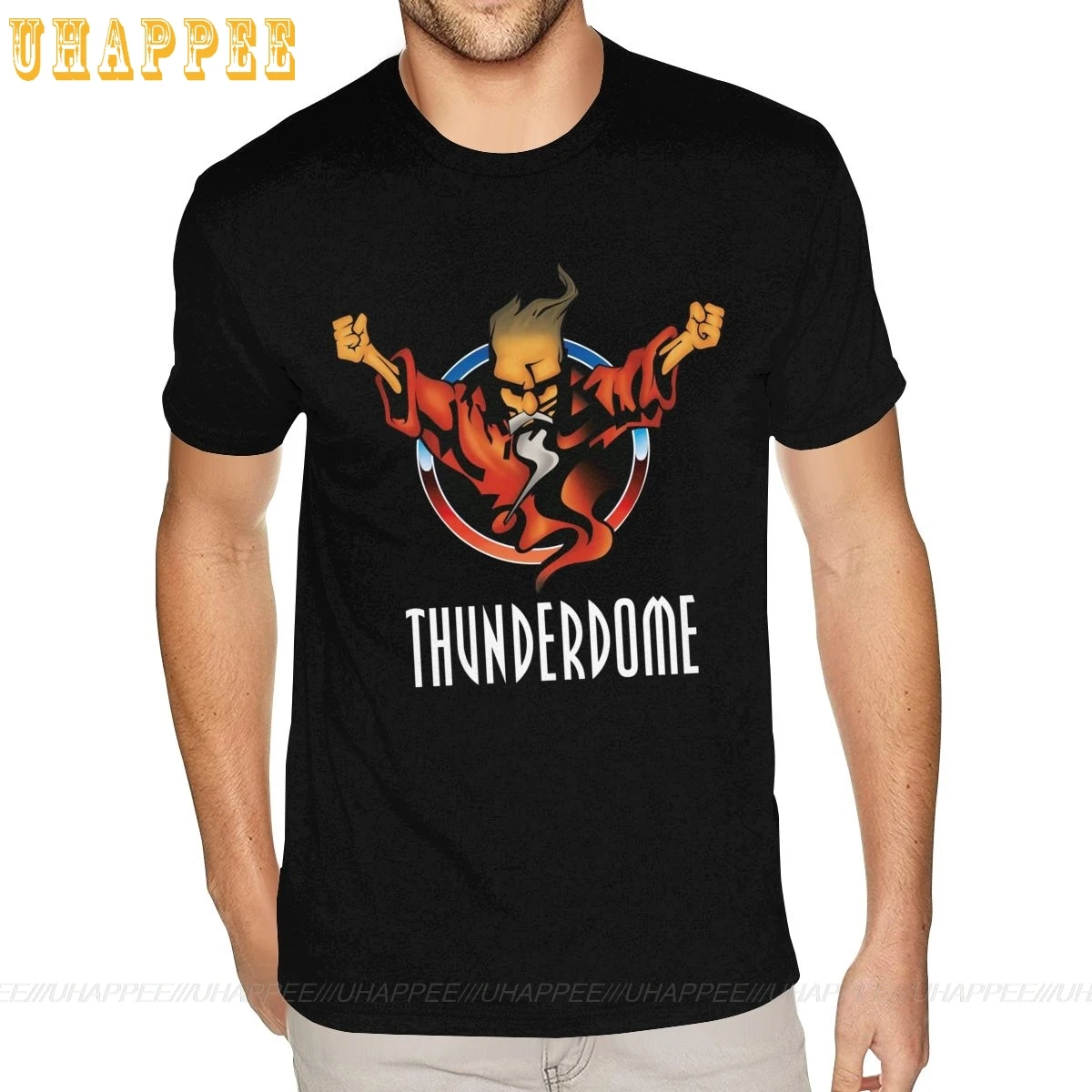 DIY ваши собственные футболки Thunderdome музыка футболка хлопок мужской большой