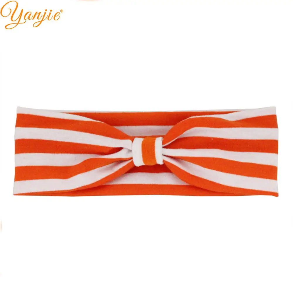 orange 12 шт./лот, модная полосатая хлопковая повязка на голову с петлей, аксессуары для волос DIY для женщин, повязка на голову, фото, профессиональный бутик - Цвет: orange