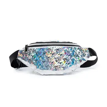 

2019 Holographic Women Fanny Pack Belt Bag Shiny Neon Laser Hologram Waist Bags Travel Shoulder Bag Party Rave Hip Bum Bag