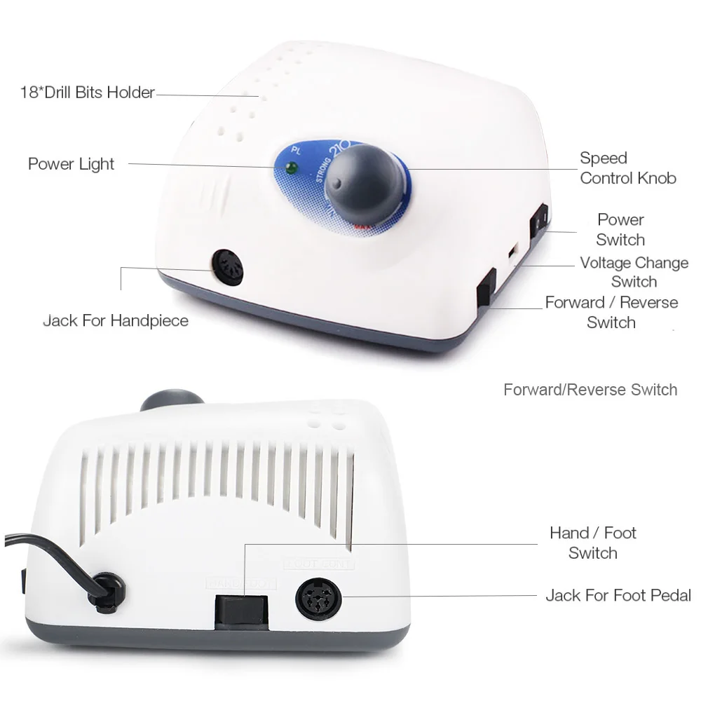 Price 65W 35000RPM Electric Nail Drill Machine High Quality Model Handpiece Manicure Pedicure Machine Nail File Bit Nail Art Equipment