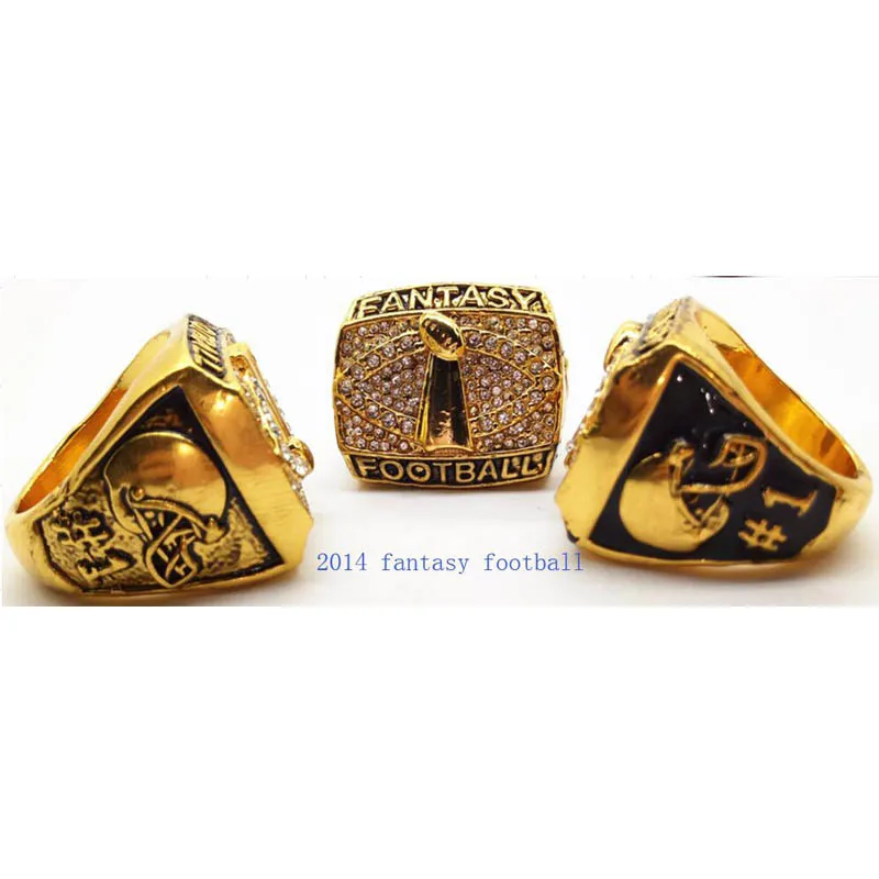 

gold plated ring fashion 2014 fantasy footbal ring men jewelry