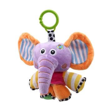 

1Pcs Animal Musical Plush Infant Toys,Baby Stroller Hanging Fun Musical Rattle Toy Plush Animal Pull Bell Sensory Toy