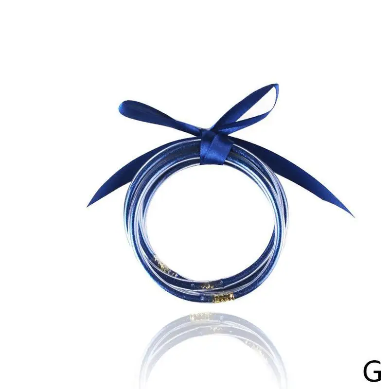 Многослойный Заполненный браслет блестящие желейные браслеты блестящие заполненные силиконовые круглые браслеты вечерние браслеты на Рождество, Хэллоуин - Окраска металла: G