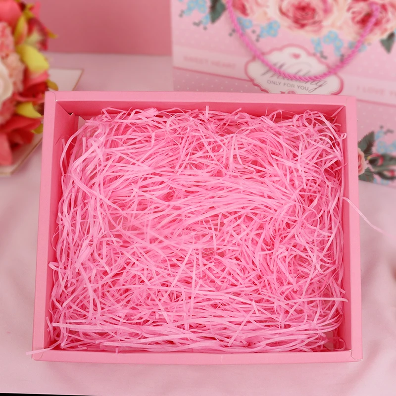 100 г красочные измельченные бумажная рафия коробки конфет DIY Подарочная коробка